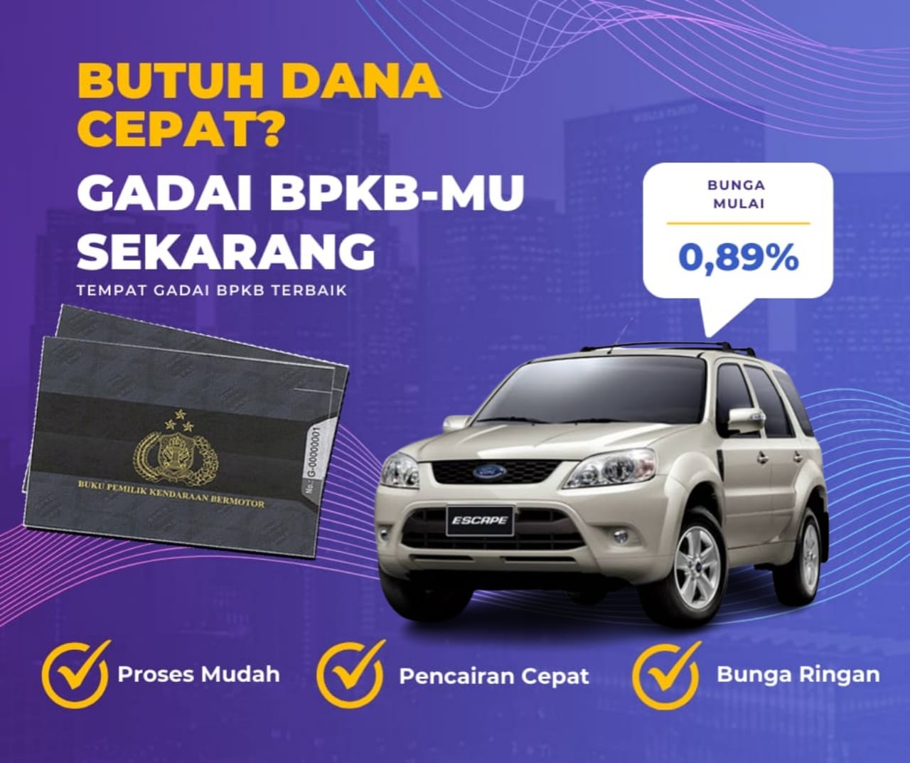 Pinjaman Dana Jaminan Bpkb Mobil Ford Escape Dapat Pinjaman Berapa? Seperti Ini Simulasinya